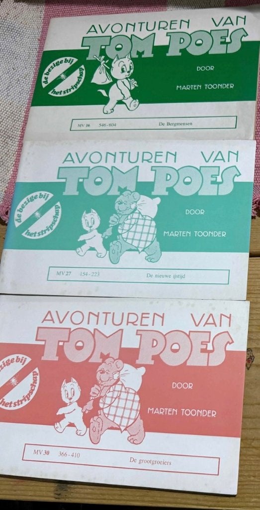 3 oude Tom Poes boekjes – Marten Toonder, Antiek en Kunst, Ophalen of Verzenden