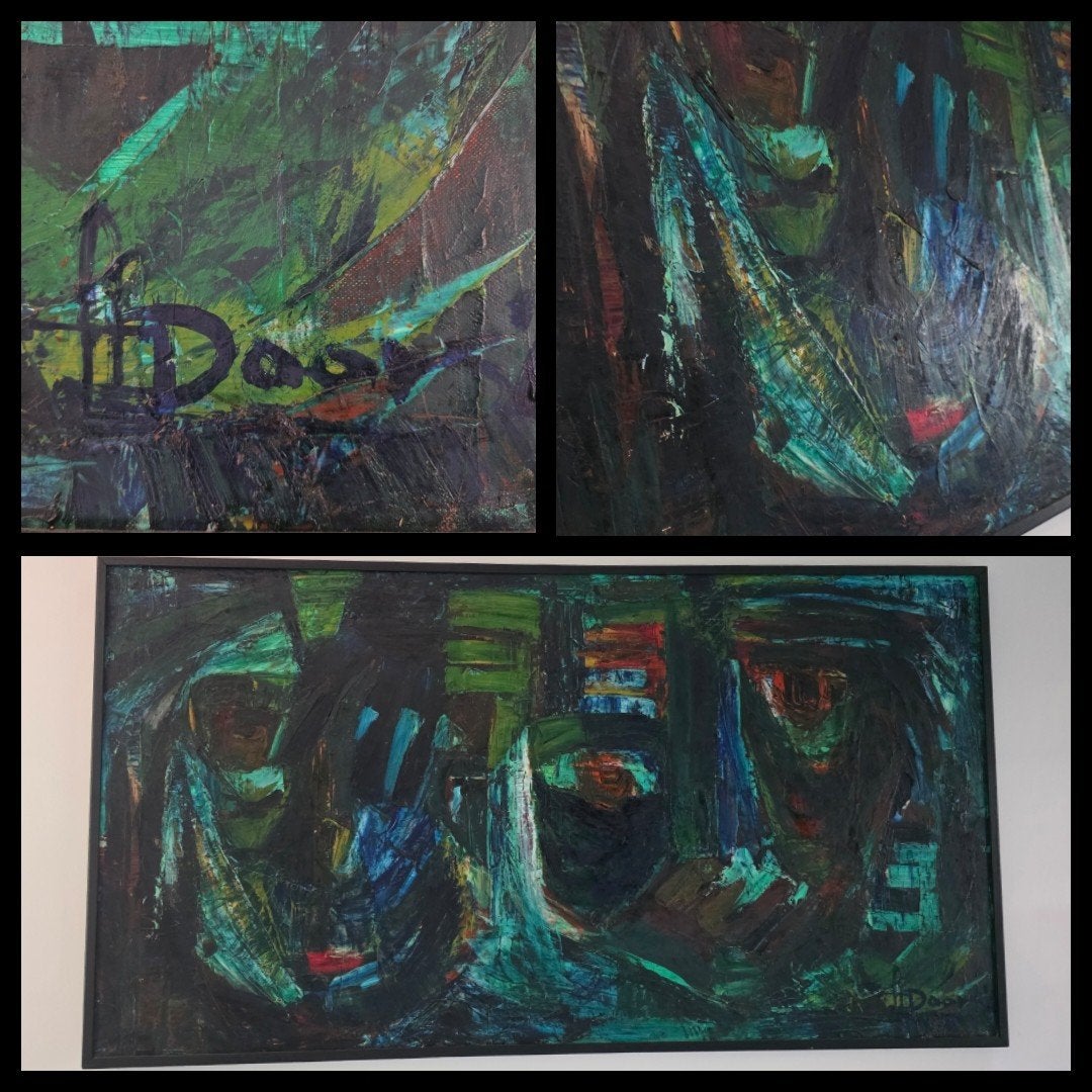 Groot origineel expressionistisch schilderij – gesigneerd, Ophalen, Abstract