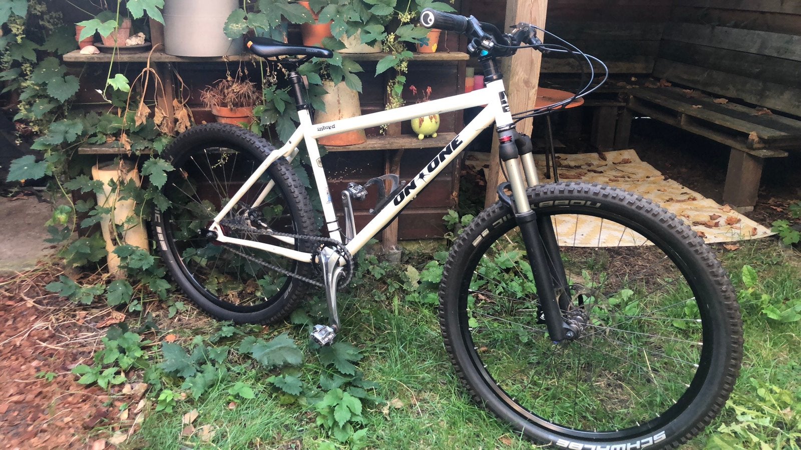 On One Inbred ss 26 inch maat M, Gebruikt, Hardtail, Schijfrem, 53 tot 57 cm