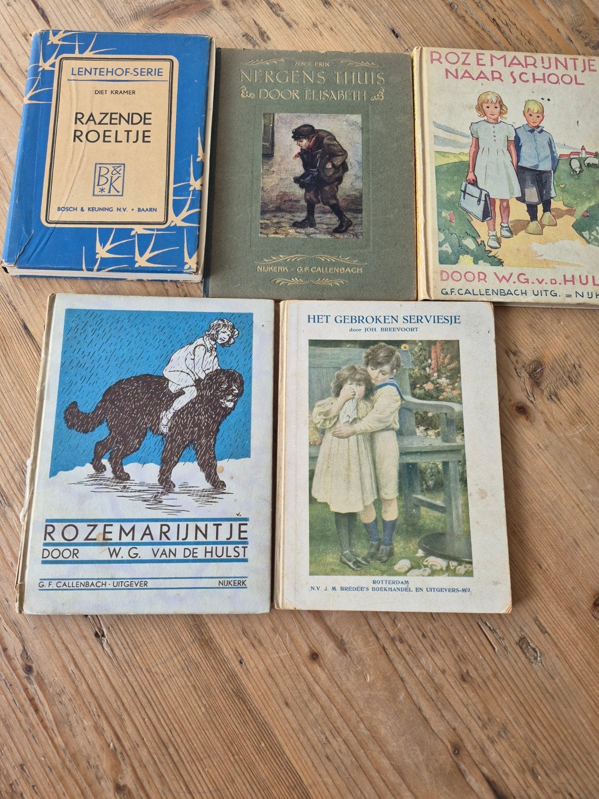 5 voorleesboeken oude uitgave, Antiek en Kunst, Ophalen of Verzenden