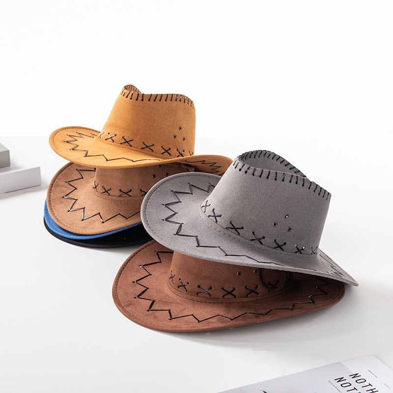 Suede western hoed / cowboy cowgirl heren dames, Verzenden, Nieuw, Hoed