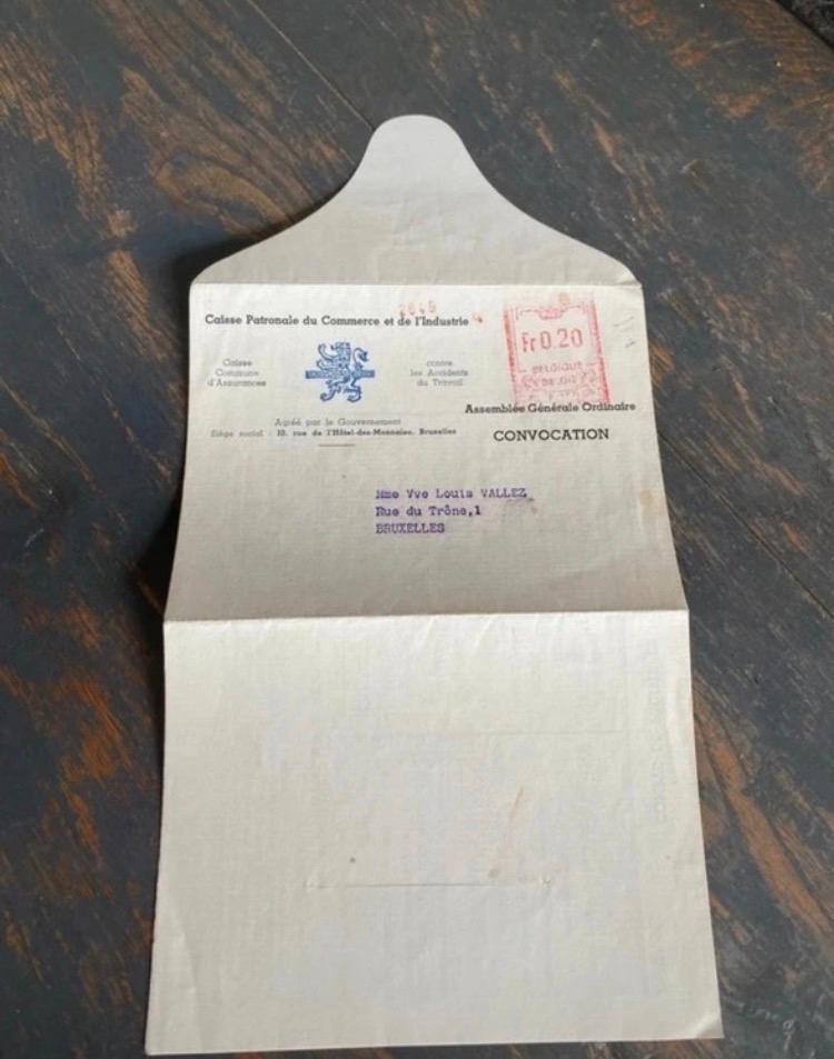 Oude brief enveloppe 1957  en bonnen België, Postzegels en Munten, Ophalen of Verzenden