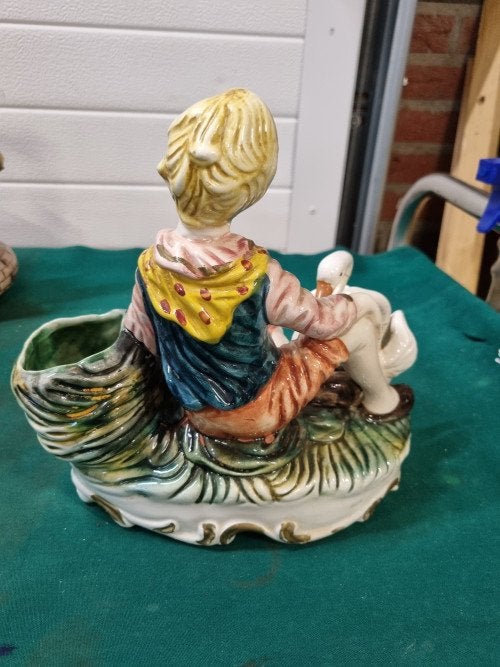 beeld jongen met zwanen capodimonte, Ophalen of Verzenden