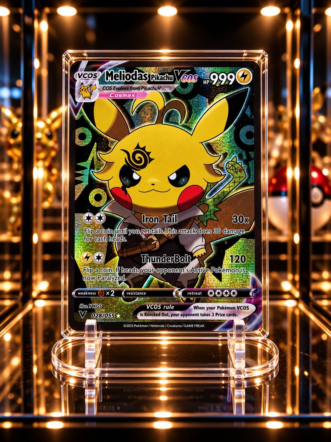 Pikachu x Meliodas – Legendarische Anime Collector Card, Verzenden, Zo goed als nieuw, Losse kaart, Foil