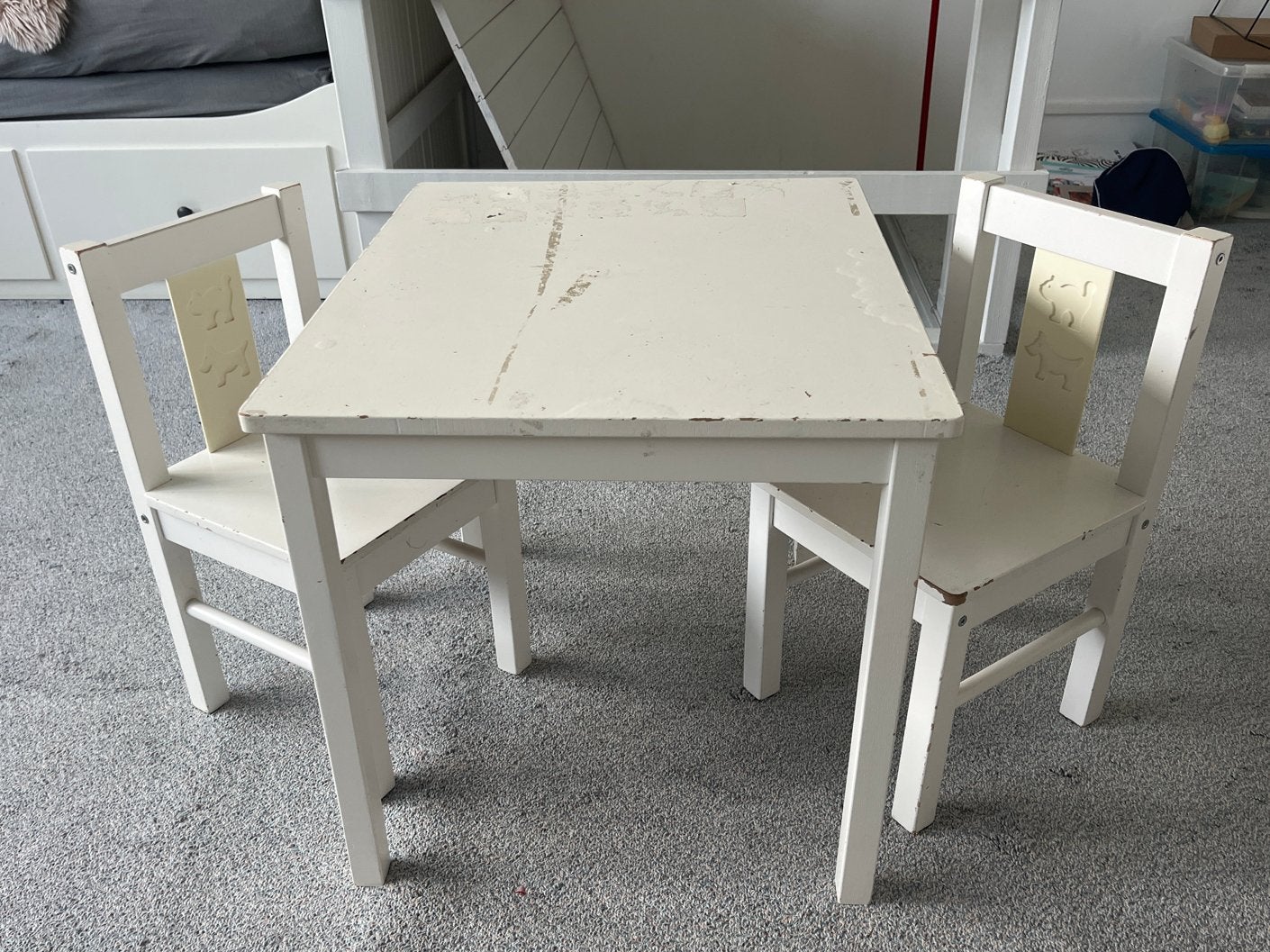 IKEA KRITTER kindertafel met 2 stoelen, Ophalen, Gebruikt, Tafel(s) en Stoel(en)