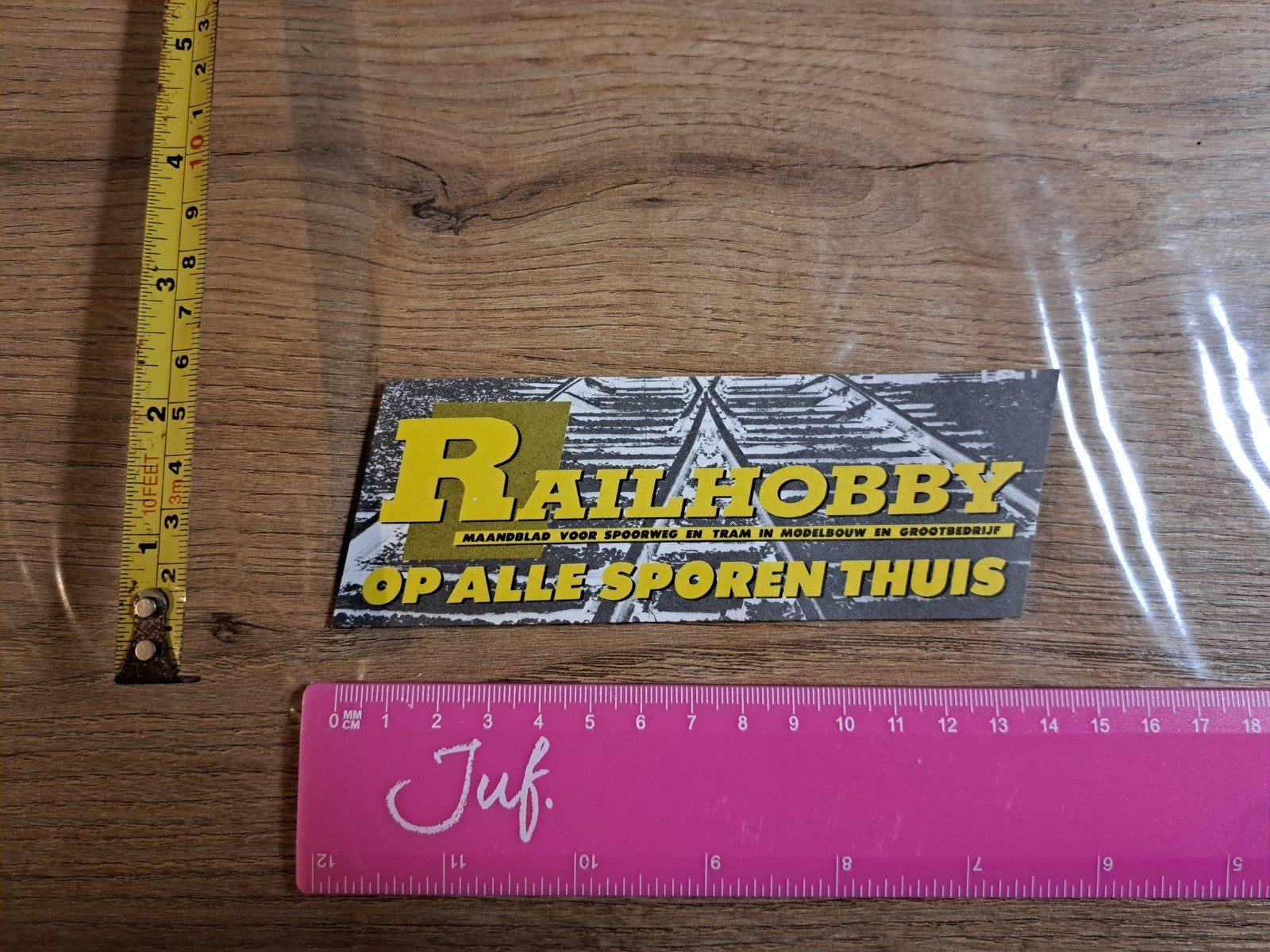 Sticker Railhobby op alle sporen thuis, Ophalen of Verzenden, Zo goed als nieuw, Bedrijf of Vereniging