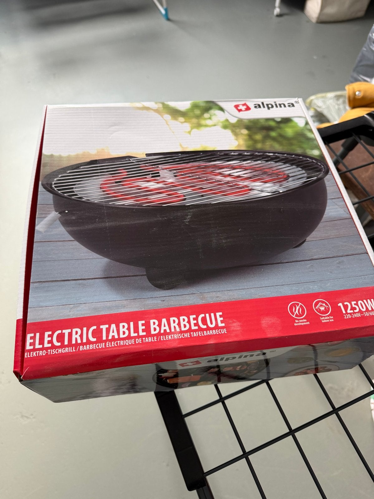 Alpina Elektrische Tafelbarbecue 1250W - Nieuw in doos, Tuin en Terras, Ophalen, Nieuw