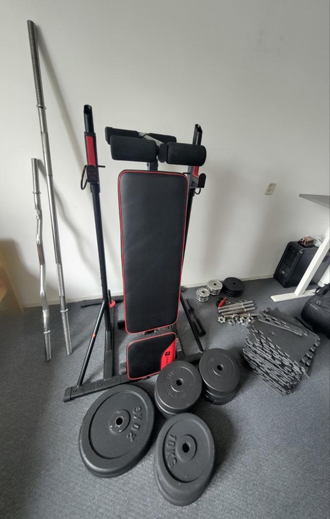 Complete Krachttraining Halterset 145KG (30mm), Ophalen, Gebruikt, Benen, Halterset