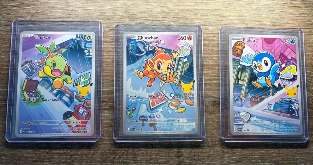 Pokemon Gen 4 First Partners Set (Piplup, Chimchar, Turtwig), Ophalen, Zo goed als nieuw, Meerdere kaarten