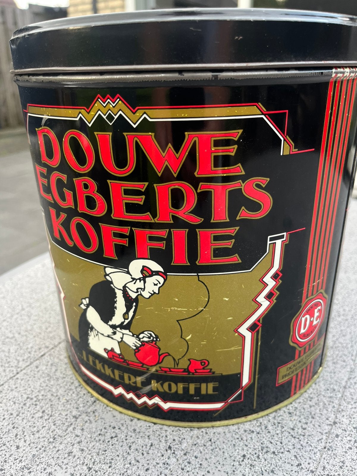 Blik Douwe Egberts 22,5 cm, Ophalen, Gebruikt, Koffie, Douwe Egberts