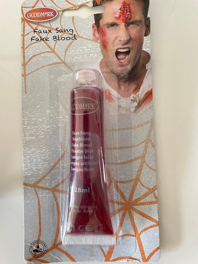 nepbloed / tube fake blood / theaterbloed tube 28 ml, Ophalen of Verzenden, Zo goed als nieuw, Fopartikel, Overige