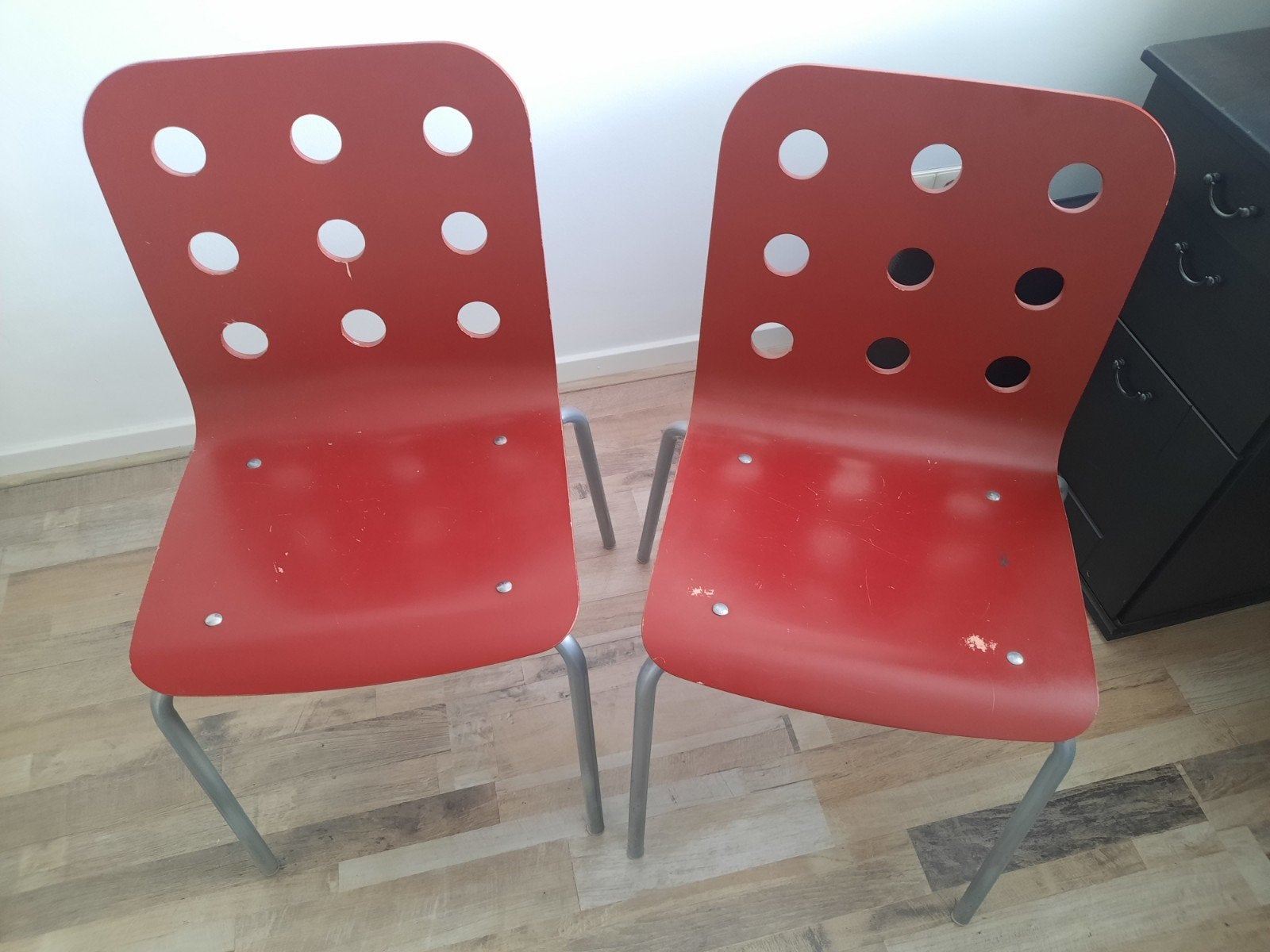 Set van 2 stoelen gratis af te halen, Huis en Inrichting, Ophalen, Gebruikt, Rood, Twee
