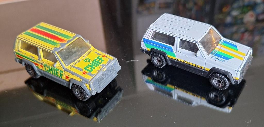 2x Matchbox jeep Cherokee 1986, Ophalen of Verzenden, Gebruikt, Auto