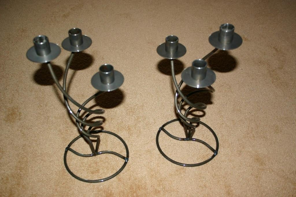 Kandelaars modern kaars waxine kerst kandelaar, Verzenden, Zwart, Zo goed als nieuw, Metaal