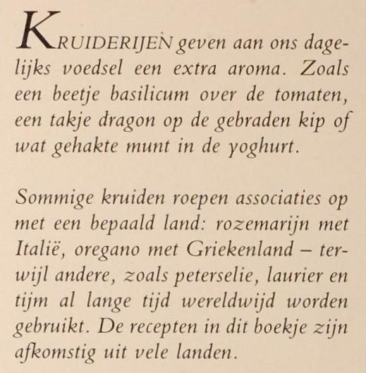 Geurige kruiden (1990), Boeken, Verzenden, Zo goed als nieuw