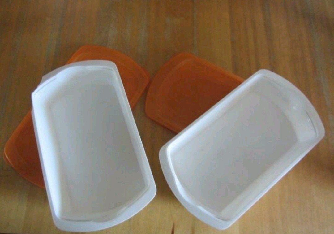 2 Tupperware lunchdozen laag., Huis en Inrichting, Keuken | Tupperware, Zo goed als nieuw, Bus of Trommel, Wit, Ophalen of Verzenden
