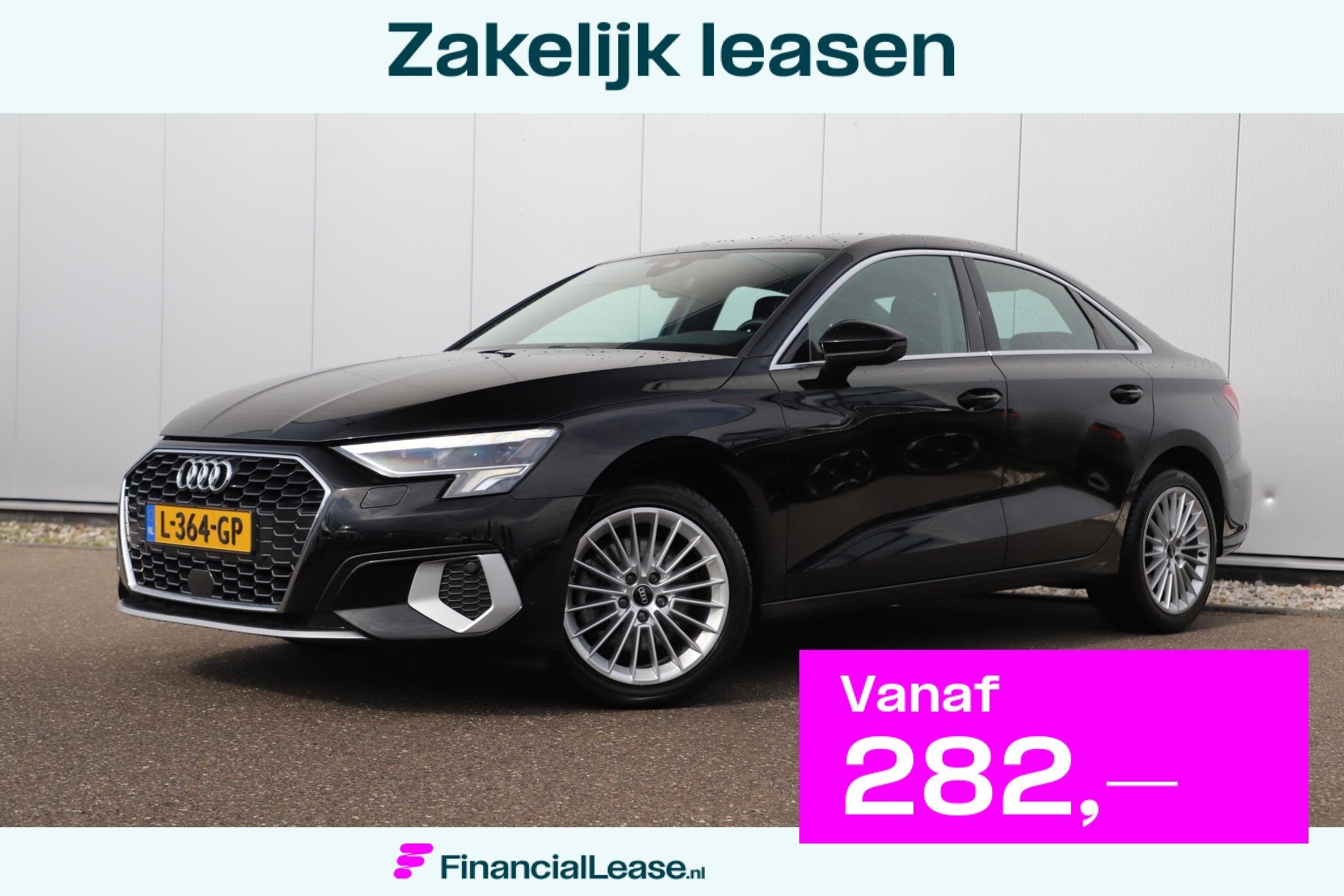 Audi A3 Limousine 30 TFSI Business edition Automaat Sportsto, Stof, Gebruikt, Met garantie (alle), Zwart