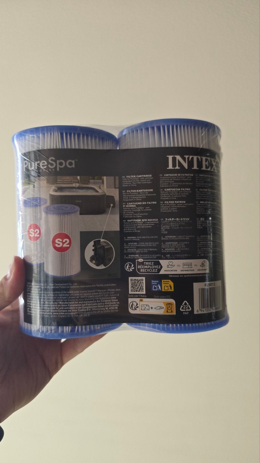 Intex PureSpa S2 filtercartridges (2 stuks), Verzenden, Nieuw, Filter