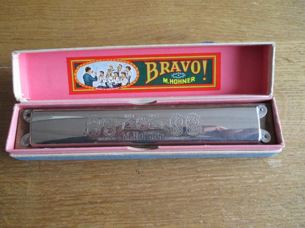 Mondharmonica Bravo, Ophalen of Verzenden, Gebruikt, C-mondharmonica, Met koffer of doosje