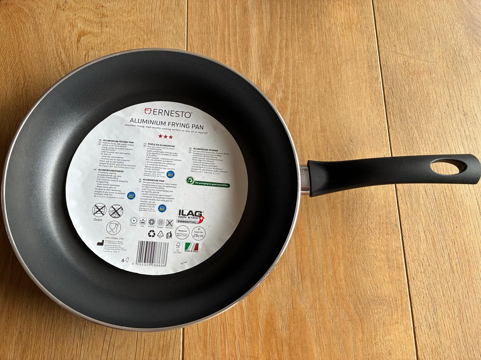 Ernesto aluminium koekenpan - 28 cm, Koekenpan, Antiaanbaklaag, Ophalen of Verzenden, Overige merken