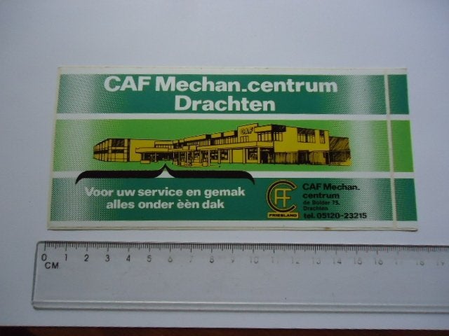 sticker oud Drachten CAF mechan traktor agrarsich landbouw, Verzenden, Zo goed als nieuw, Bedrijf of Vereniging