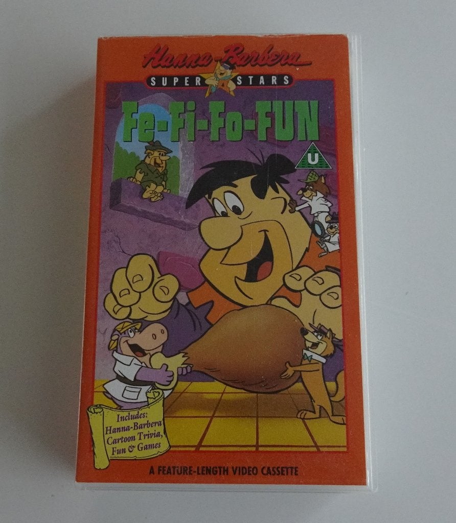 Hanna Barbera Presents Flintstones Fe-Fi-Fo-FUN - VHS 1989, Alle leeftijden, Ophalen, Zo goed als nieuw, Tekenfilm