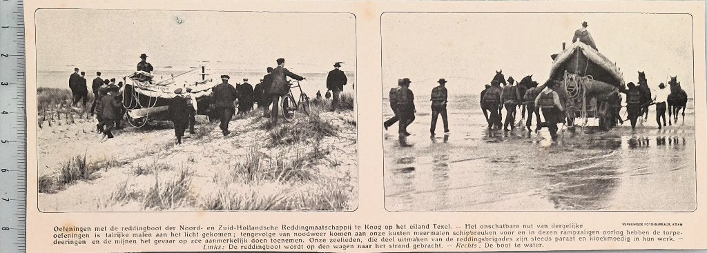 Redding 1917; oefening met reddingboot NZHRM op Texel, Verzenden, Voor 1940, Gebruikt, Overige onderwerpen