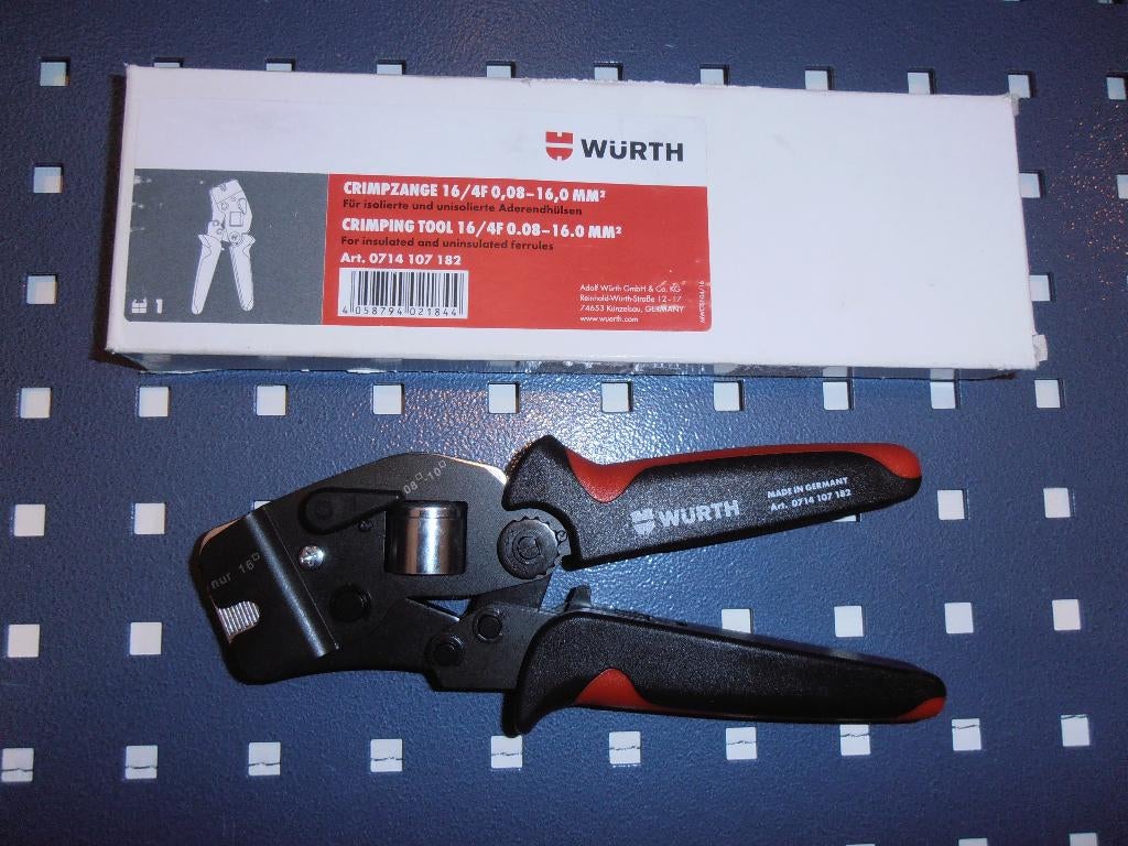 Nieuw Würth zelfinstellende adereindhuls krimptang 0,08-16mm, Doe-het-zelf en Verbouw, Gereedschap | Handgereedschap, Ophalen of Verzenden