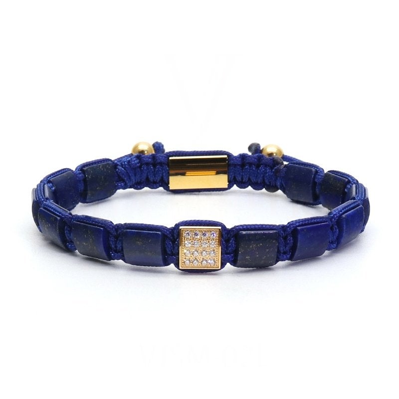 Herenarmband met Lapis Lazuli & Swarovski – Made in Italy, Sieraden, Tassen en Uiterlijk, Armbanden, Overige materialen, Nieuw