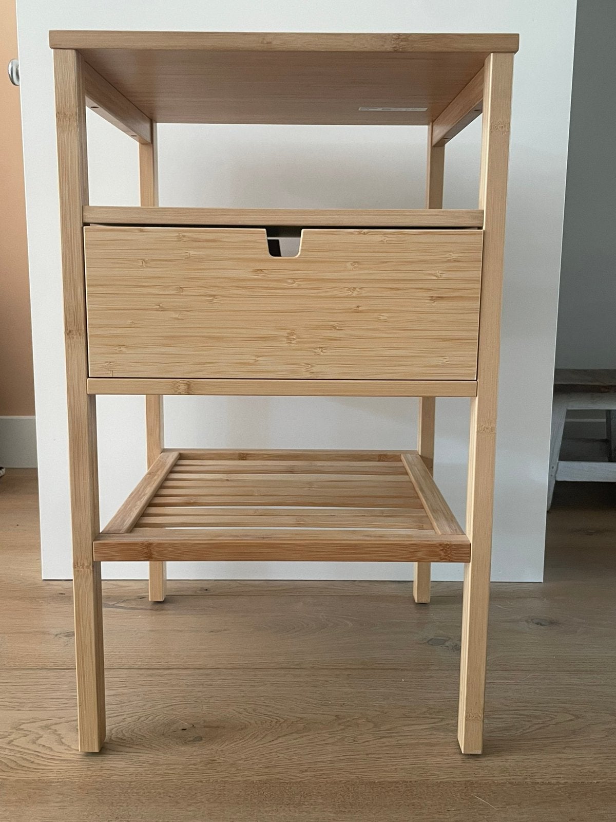Ikea bamboo nachtkastje, Ophalen, Zo goed als nieuw, Minder dan 45 cm, 55 tot 70 cm
