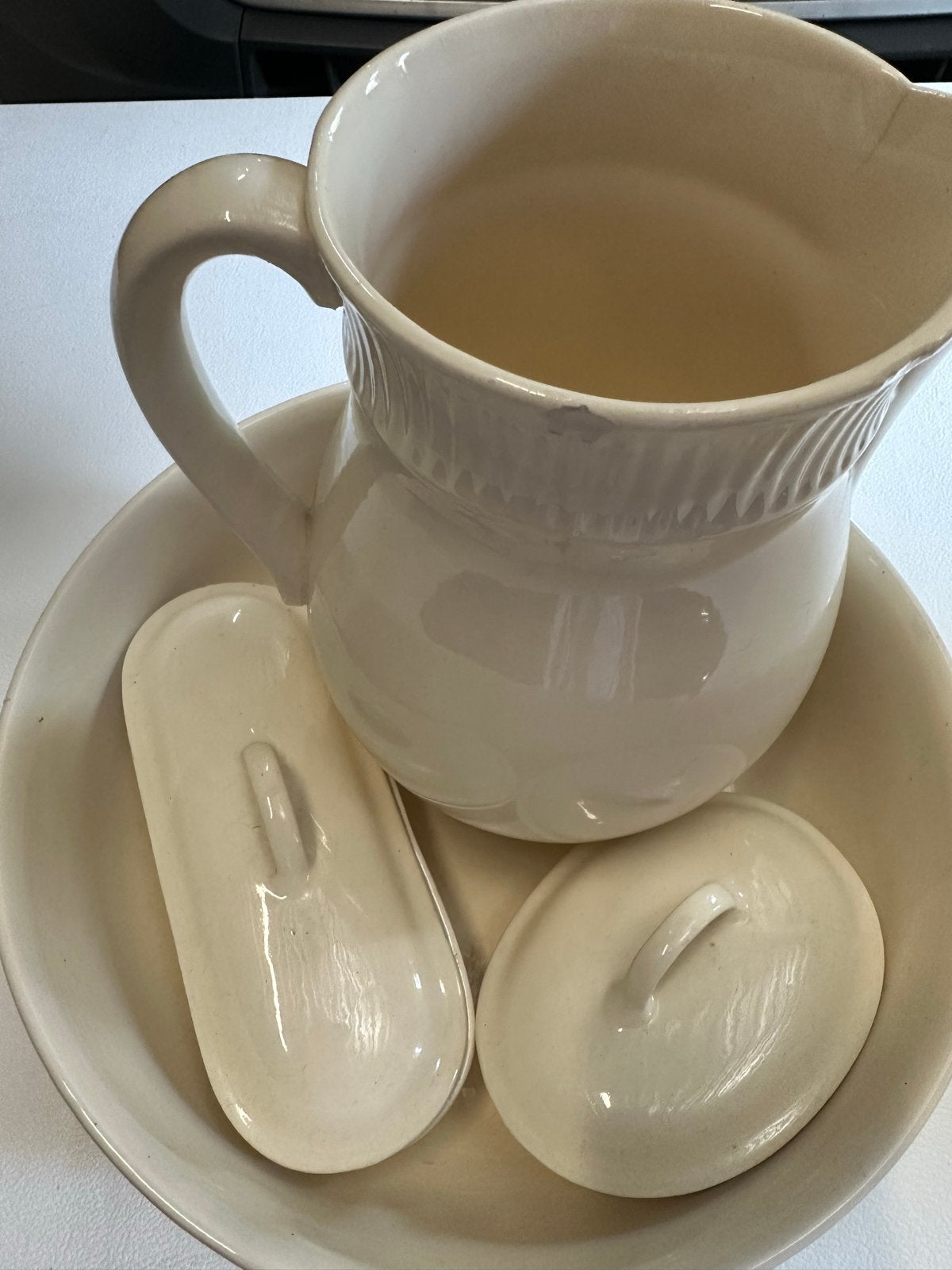 Vintage Colditz Steingut Wasstel met 2 Zeepbakjes, Antiek en Kunst, Ophalen of Verzenden