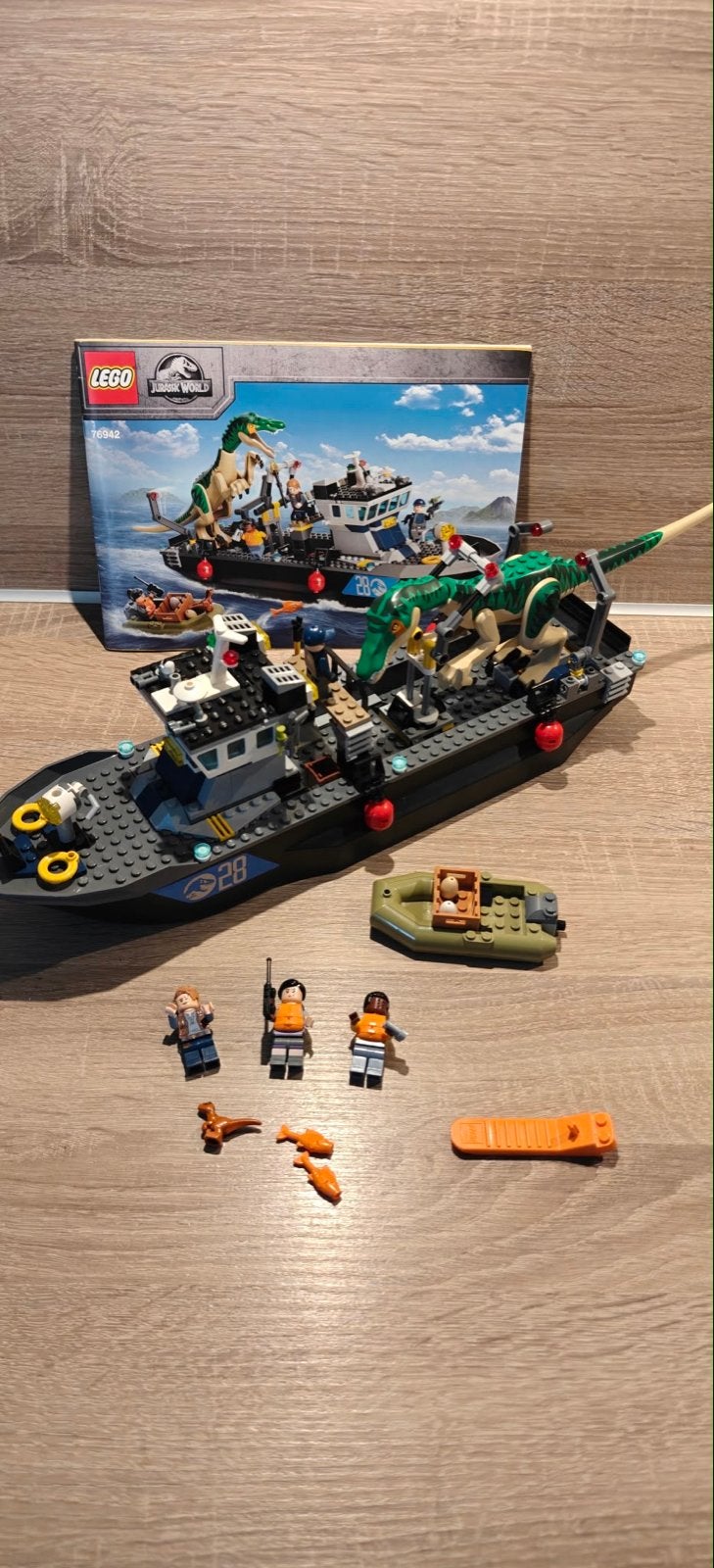Lego Jurassic World 76942 - Baryonyx Dinosaurus Boot Ontsnap, Gebruikt, Jurassic World, Lego, Ophalen of Verzenden