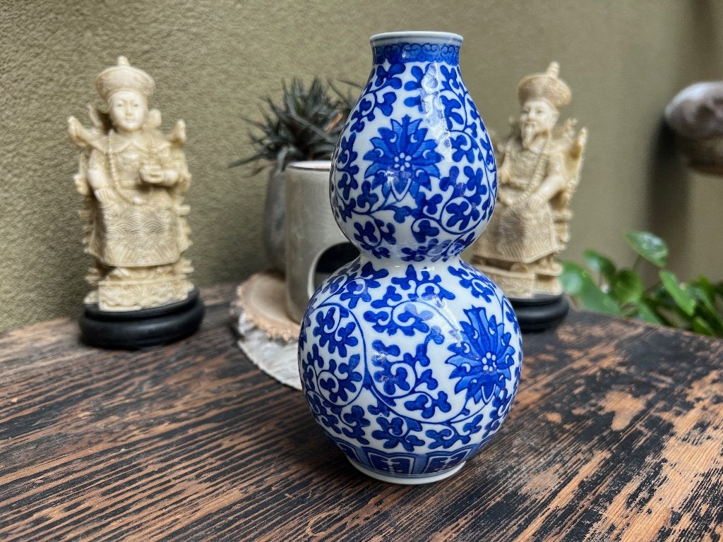 Chinese vaas porselein chinees blauw wit vintage, Antiek en Kunst, Ophalen of Verzenden