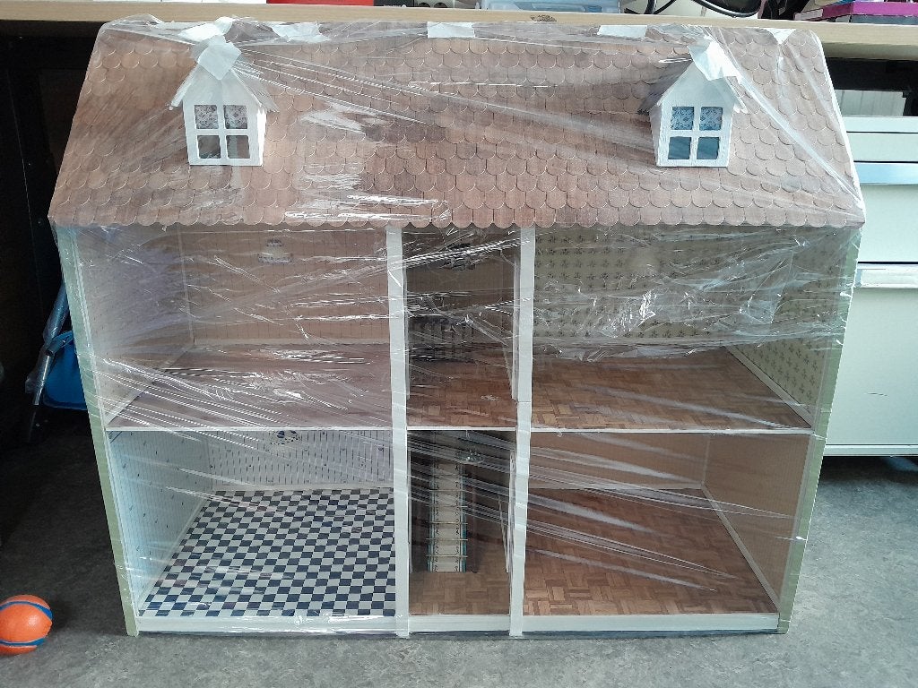 Vintage Poppenhuis met verlichting., Ophalen, Gebruikt, Poppenhuis