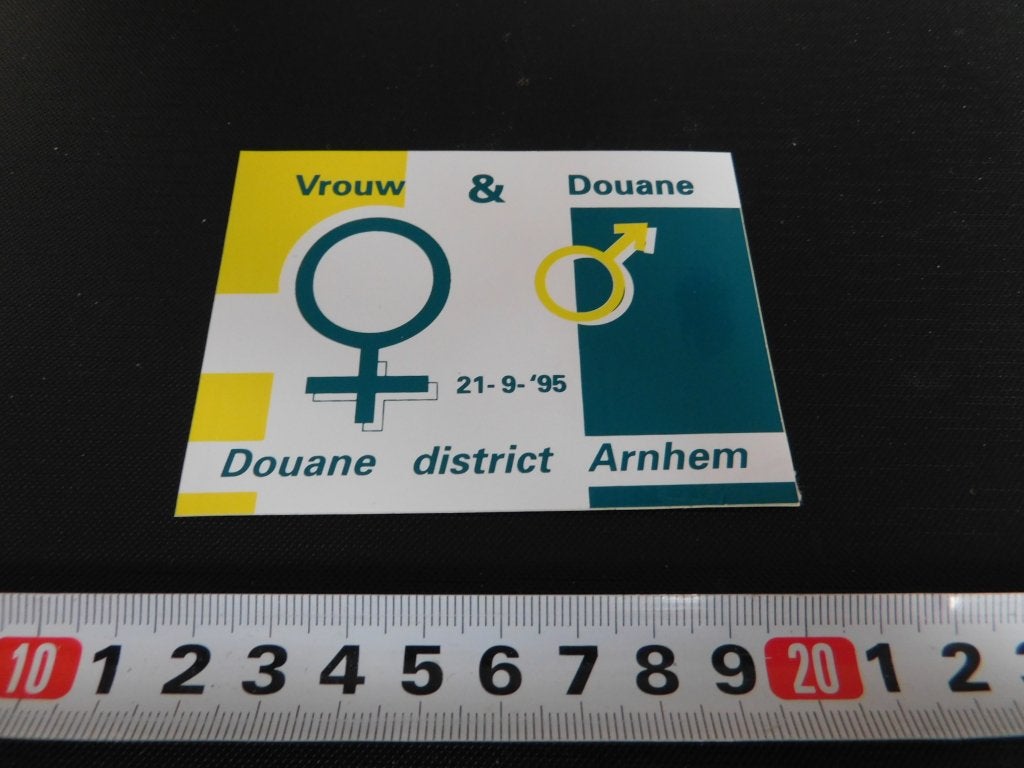 sticker DOUANE distruct Arnhem 1995 Vrouw & Douane, Ophalen, Zo goed als nieuw