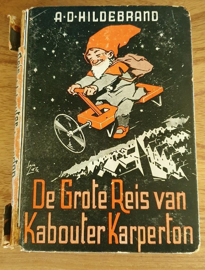 Vintage boek: De Grote Reis van Kabouter Karperlon (1943), Antiek en Kunst, Ophalen of Verzenden, A.D. Hildebrand