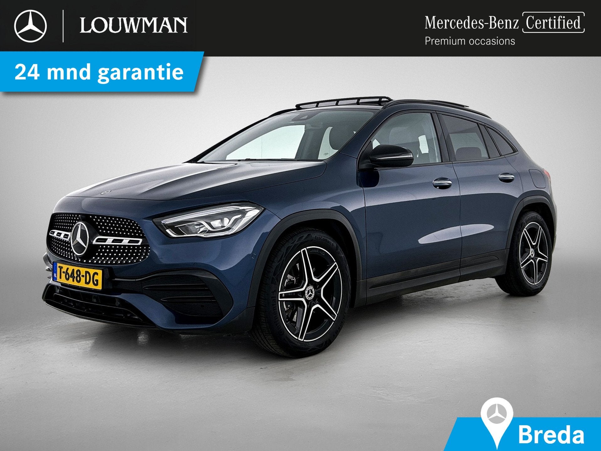 Mercedes-Benz GLA 180 AMG Line Panoramadak | Stoelverwarming, 12 maanden, Gebruikt, 4 cilinders, Blauw