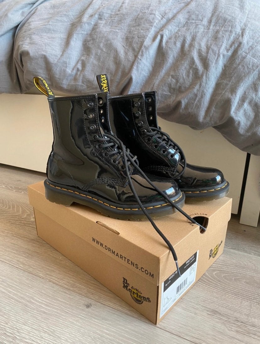 Dr. Martens 1460 Patent Lamper Laarzen - Maat 37, Zwart, Lage of Enkellaarzen, Ophalen of Verzenden, Zo goed als nieuw