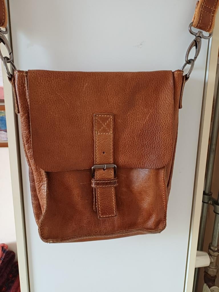 COWBOYSBAG SCHOUDERRTAS, Ophalen of Verzenden, Zo goed als nieuw, Bruin, Leer
