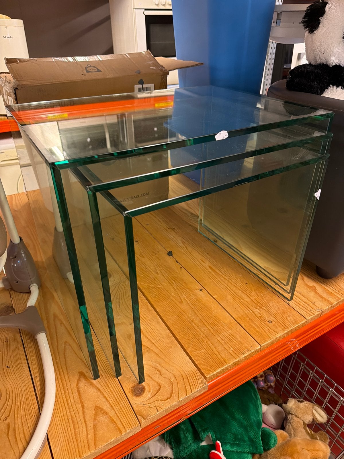 Set van 3 glazen bijzettafels - Modern design, Ophalen, Minder dan 45 cm, Minder dan 55 cm, Gebruikt