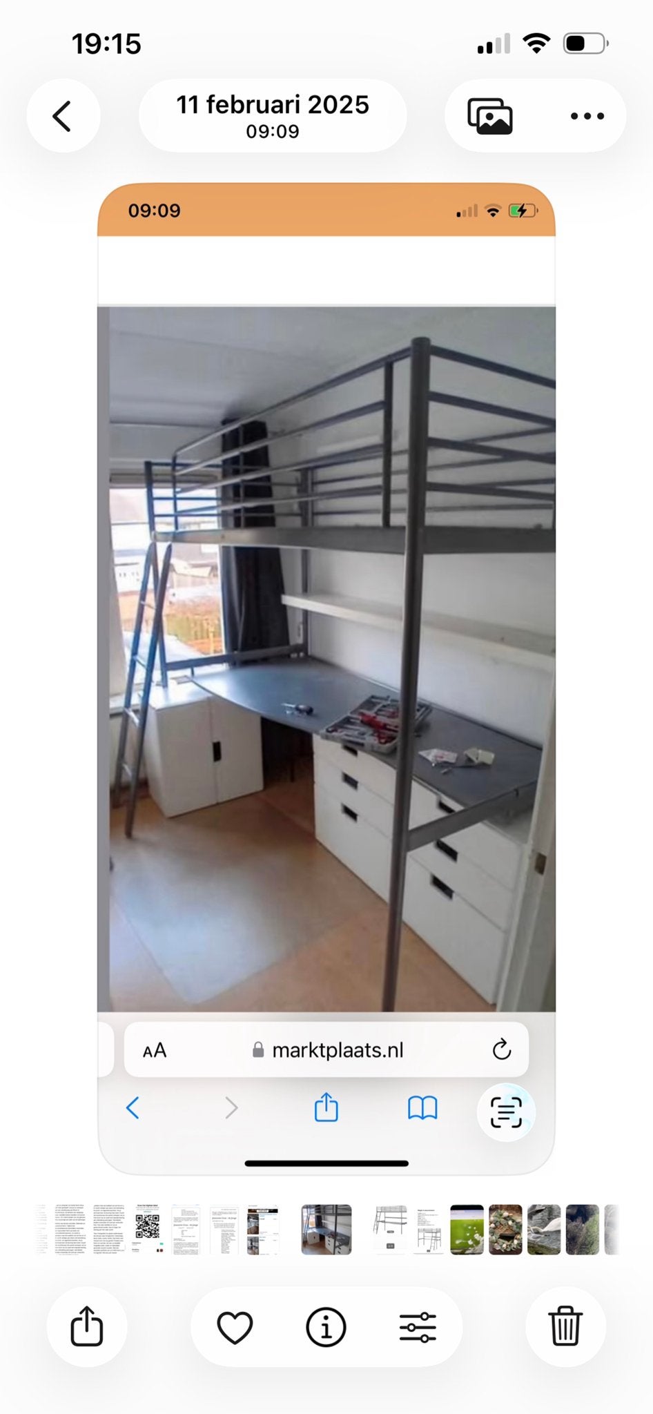 Ikea Svärta hoogslaper met bureau, Ophalen, Gebruikt, Eenpersoons, 200 cm