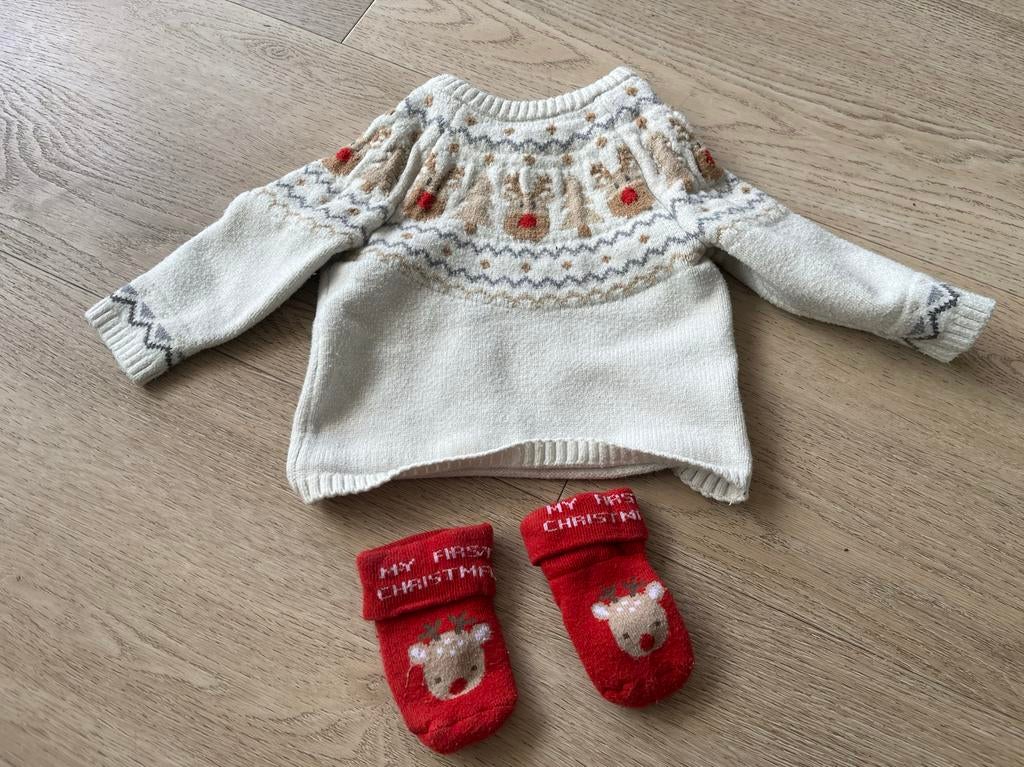Kersttrui en sokken maat 62, Kinderen en Baby's, Ophalen of Verzenden, Zo goed als nieuw, Jongetje of Meisje