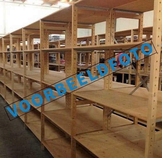 Almawood houten legbordstelling - 210x485x60 cm, Niet ingevuld, Gebruikt, Niet ingevuld, Niet ingevuld