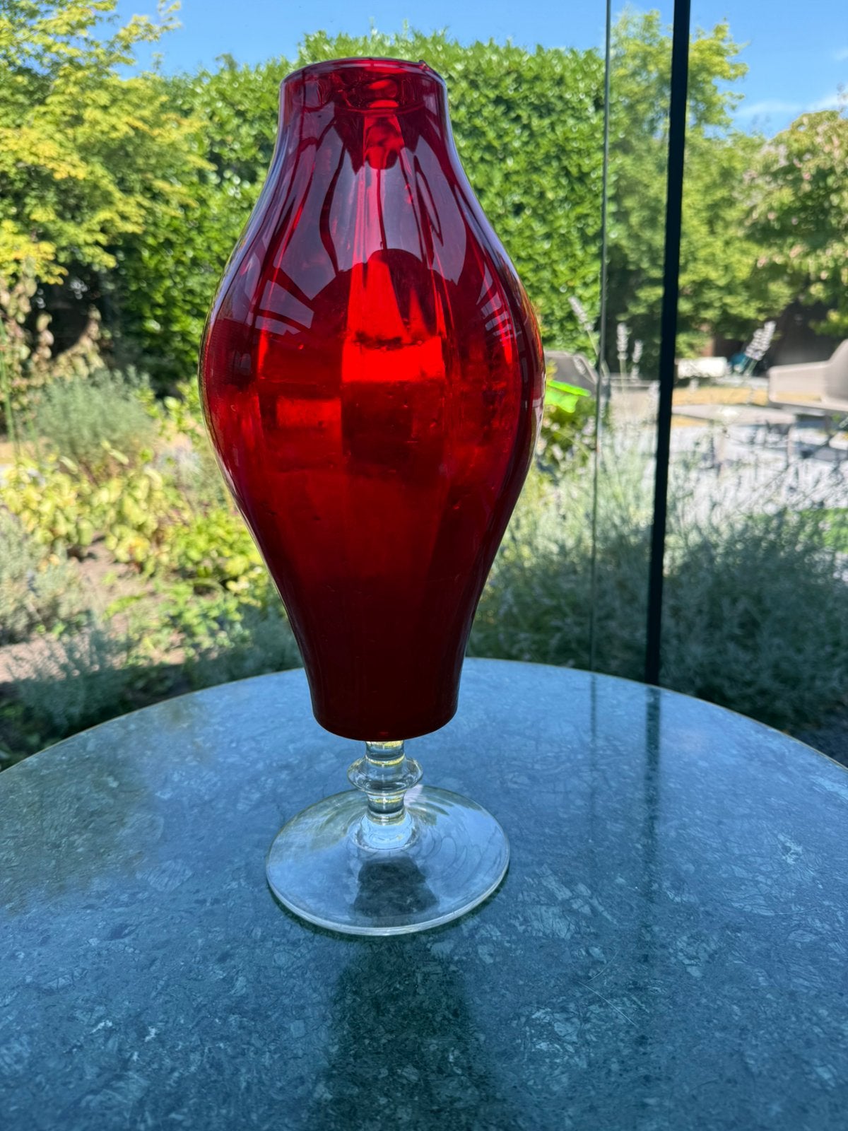 Empoli vaas rood 38 cm, Op voet, Ophalen of Verzenden, 38 cm, Rood