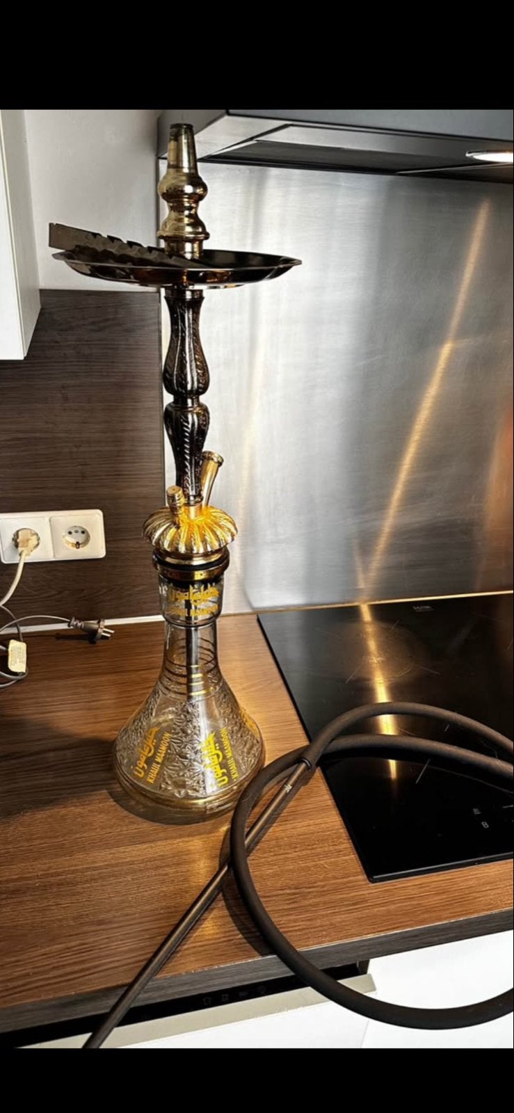Shisha pijp met accessoires en kolen, Ophalen of Verzenden, Zo goed als nieuw, (Water)pijp
