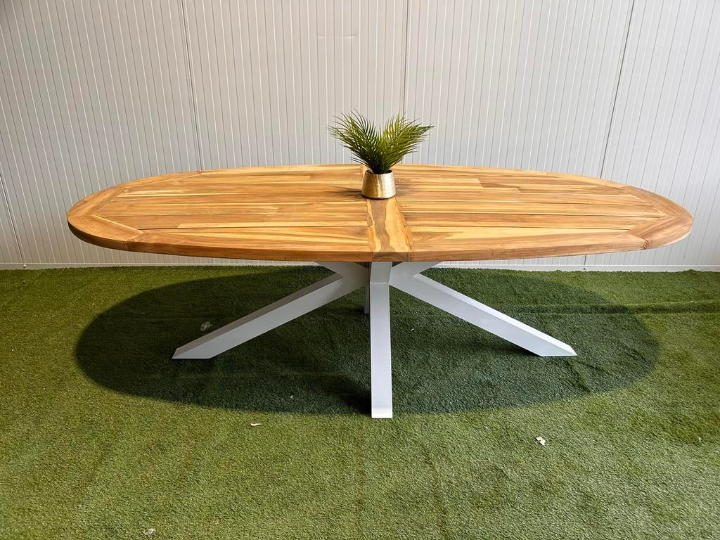 Lifestyle Bradford tuintafel 220x120cm - Aluminium & Teakhou, Tuin en Terras, ., Teakhout, Nieuw, Ophalen of Verzenden