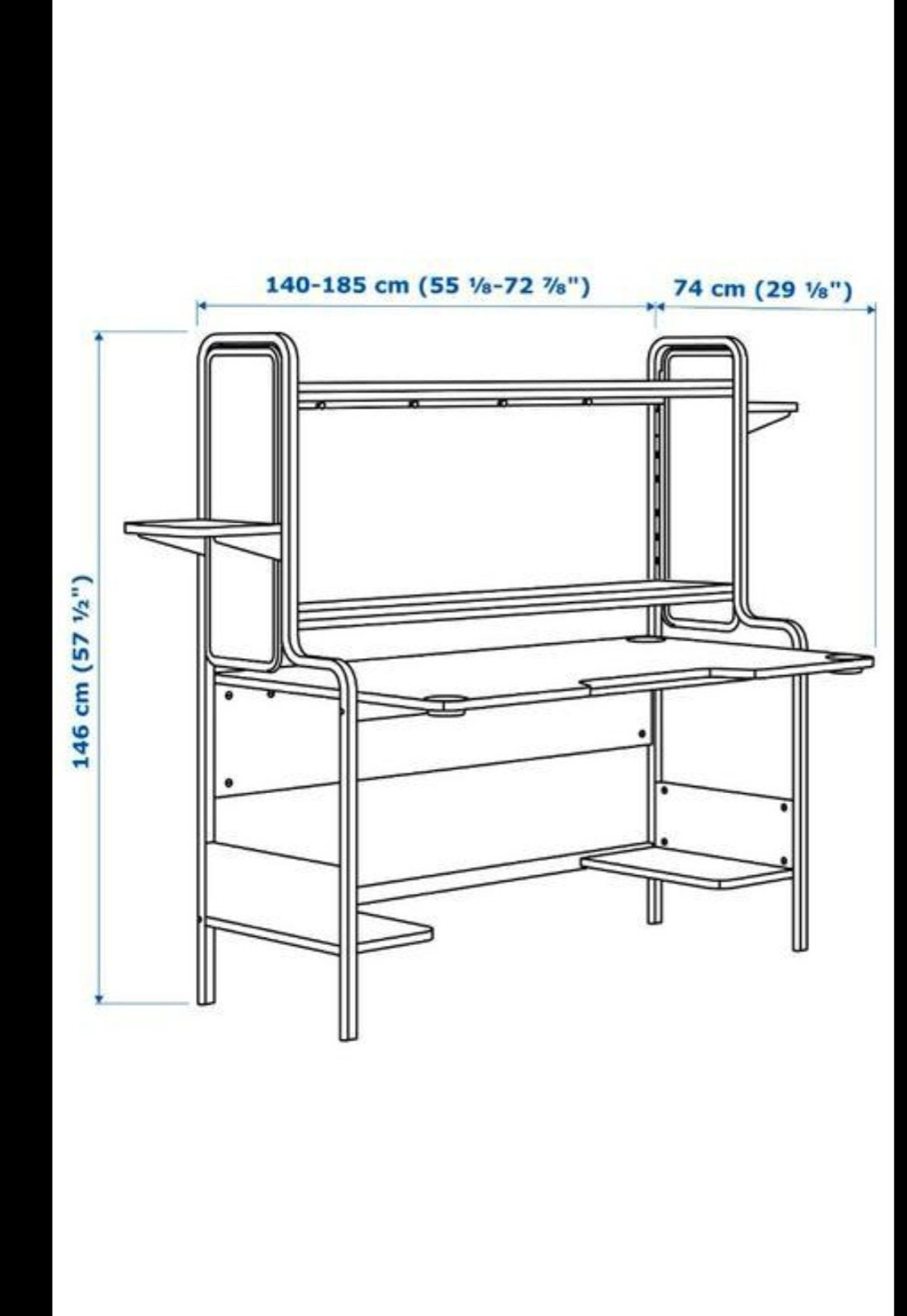 IKEA Fredde Gaming Bureau - Zwart, Zo goed als nieuw, Ophalen of Verzenden, Zo goed als nieuw, IKEA, Gamingbureau