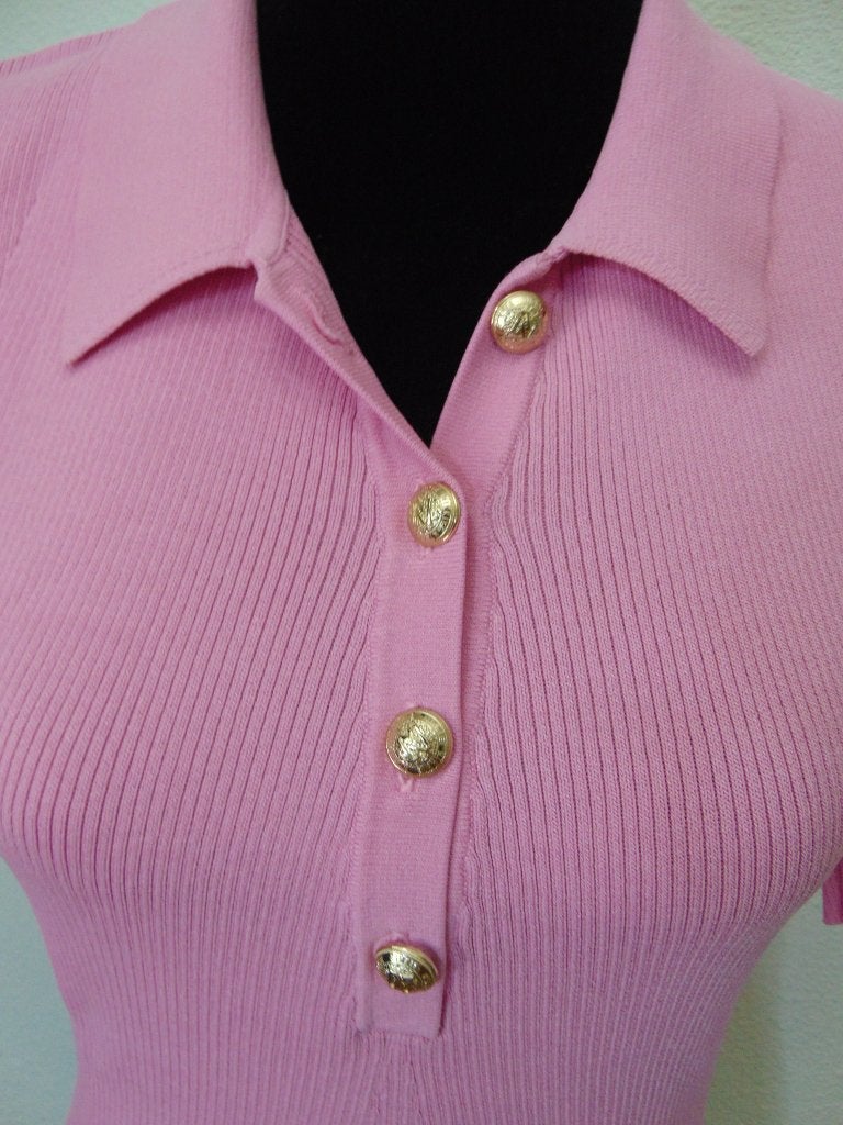 Roze fijn gebreide Nikkie shirt met kraag 38, Maat 38/40 (M), Ophalen of Verzenden, Zo goed als nieuw, Roze
