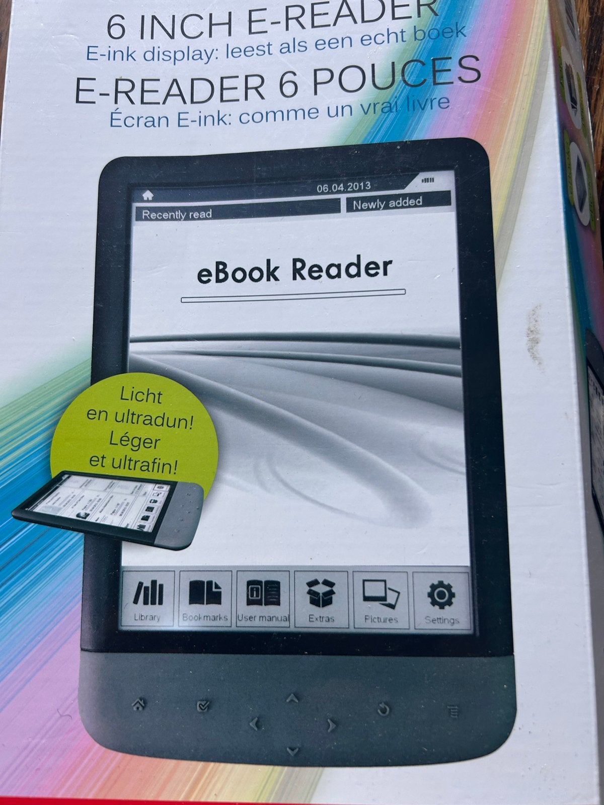 E-reader 6 inch - Nieuw in doos - SD kaart ondersteuning, Ophalen of Verzenden, Nieuw, 6 inch of minder, Uitbreidbaar geheugen