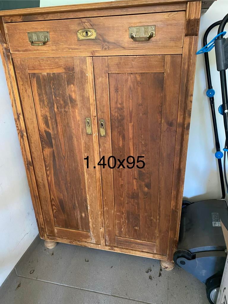 Houten kast met lade en planken - Ideaal voor opbergen, Ophalen, Gebruikt, 100 tot 150 cm, 50 tot 100 cm
